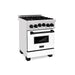 ZLINE 24" Autograph Gas Range, DuraSnow, White Door, RGSZ - WM - 24 - MB - Farmhouse Kitchen and Bath
