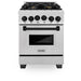 ZLINE 24" Autograph Gas Range Gas, DuraSnow, RGSZ - SN - 24 - MB - Farmhouse Kitchen and Bath