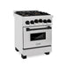 ZLINE 24" Autograph Gas Range Gas, DuraSnow, RGSZ - SN - 24 - MB - Farmhouse Kitchen and Bath