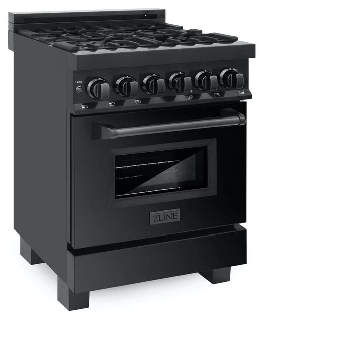 ZLINE 24" Black Stainless, Gas Burner, Electric Oven Range, RAB - 24 - Farmhouse Kitchen and Bath