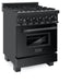 ZLINE 24" Black Stainless, Gas Burner, Electric Oven Range, RAB - 24 - Farmhouse Kitchen and Bath