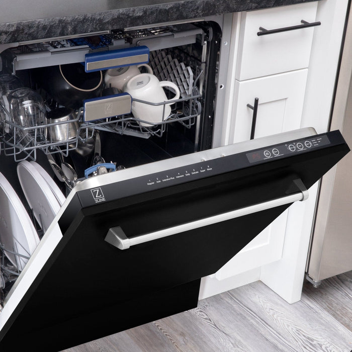 ZLINE 24" Dishwasher in Black Matte panel, Stainless Tub, DWV - BLM - 24 - Farmhouse Kitchen and Bath