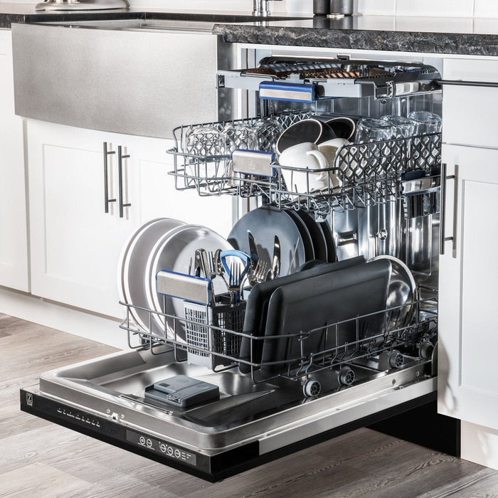 ZLINE 24" Dishwasher in Black Matte panel, Stainless Tub, DWV - BLM - 24 - Farmhouse Kitchen and Bath