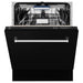 ZLINE 24" Dishwasher in Black Matte panel, Stainless Tub, DWV - BLM - 24 - Farmhouse Kitchen and Bath
