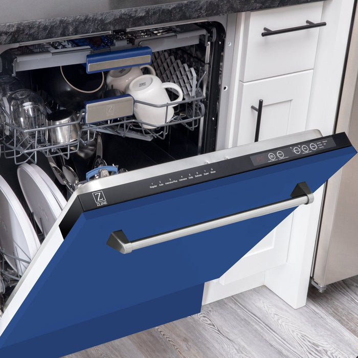 ZLINE 24" Dishwasher in Blue Matte panel, Stainless Tub, DWV - BM - 24 - Farmhouse Kitchen and Bath
