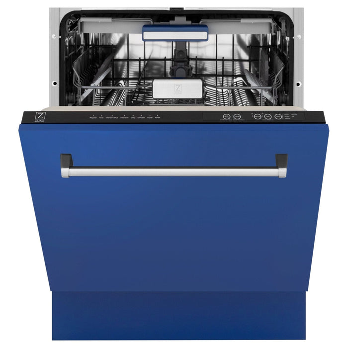 ZLINE 24" Dishwasher in Blue Matte panel, Stainless Tub, DWV - BM - 24 - Farmhouse Kitchen and Bath