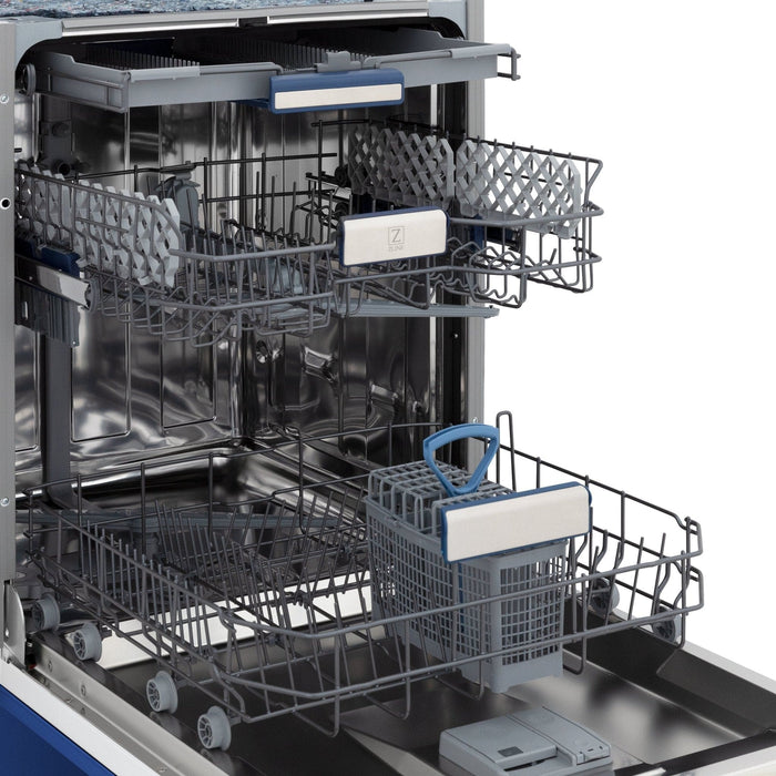 ZLINE 24" Dishwasher in Blue Matte panel, Stainless Tub, DWV - BM - 24 - Farmhouse Kitchen and Bath