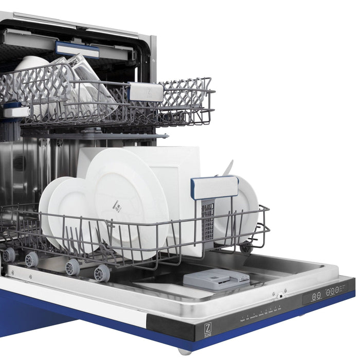 ZLINE 24" Dishwasher in Blue Matte panel, Stainless Tub, DWV - BM - 24 - Farmhouse Kitchen and Bath