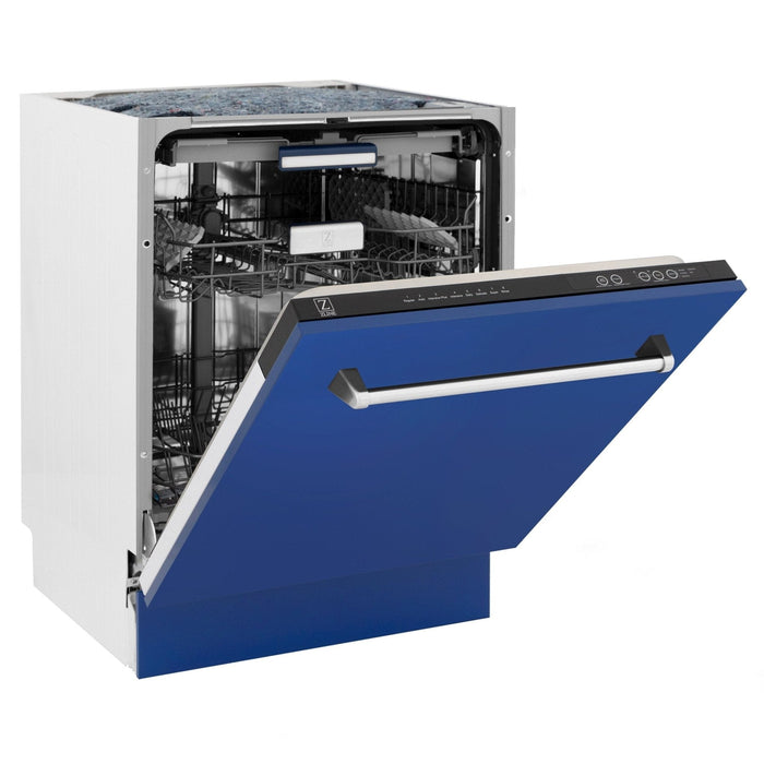 ZLINE 24" Dishwasher in Blue Matte panel, Stainless Tub, DWV - BM - 24 - Farmhouse Kitchen and Bath