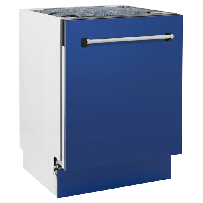 ZLINE 24" Dishwasher in Blue Matte panel, Stainless Tub, DWV - BM - 24 - Farmhouse Kitchen and Bath