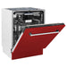 ZLINE 24" Dishwasher in Red Matt panel, Stainless Tub, DWV - RM - 24 - Farmhouse Kitchen and Bath