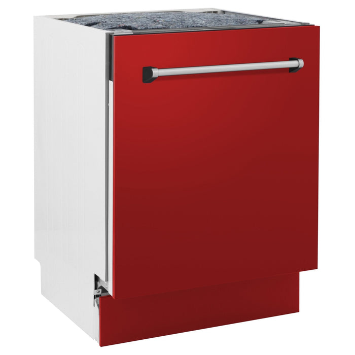 ZLINE 24" Dishwasher in Red Matt panel, Stainless Tub, DWV - RM - 24 - Farmhouse Kitchen and Bath