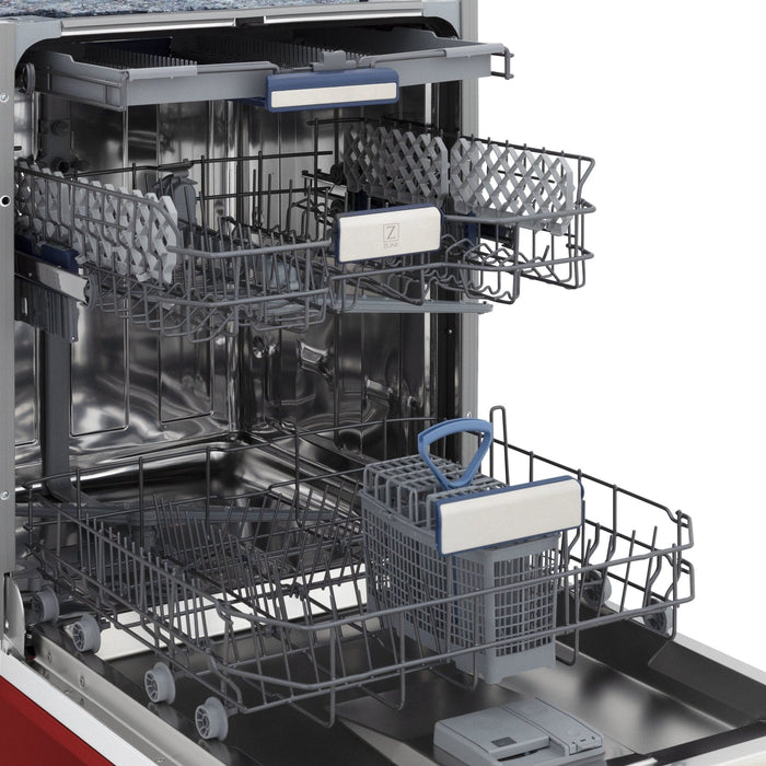ZLINE 24" Dishwasher in Red Matt panel, Stainless Tub, DWV - RM - 24 - Farmhouse Kitchen and Bath