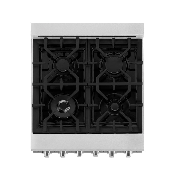ZLINE 24" Gas On Gas Range, DuraSnow, Stainless Steel, RGS - SN - BR - 24 - Farmhouse Kitchen and Bath