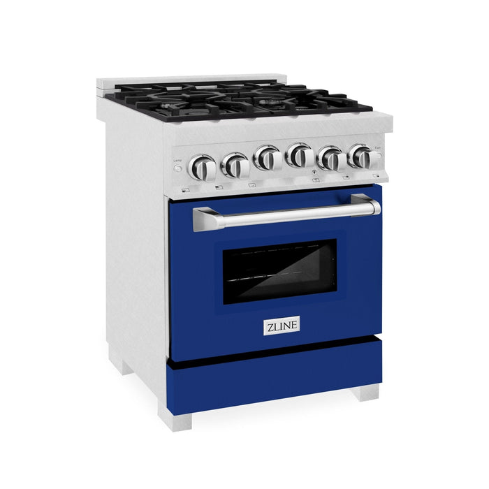 ZLINE 24" Gas On Gas Range In DuraSnow, Stainless Steel, RGS - BG - 24 - Farmhouse Kitchen and Bath