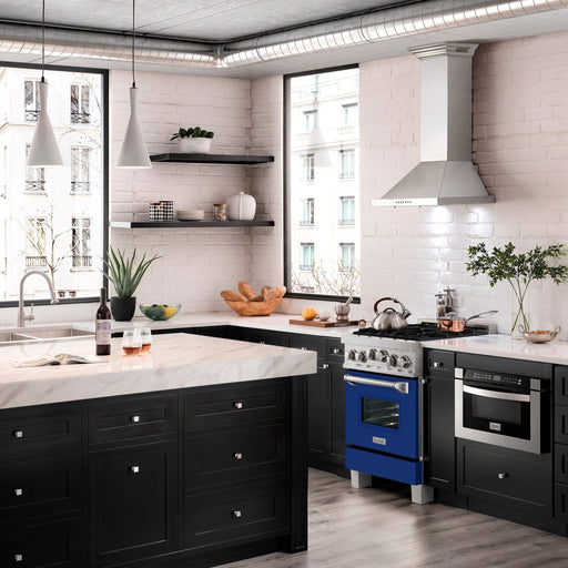 ZLINE 24" Gas On Gas Range In DuraSnow, Stainless Steel, RGS - BG - 24 - Farmhouse Kitchen and Bath