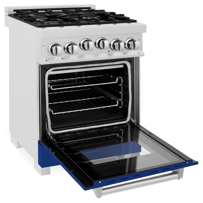ZLINE 24" Gas On Gas Range In DuraSnow, Stainless Steel, RGS - BG - 24 - Farmhouse Kitchen and Bath