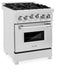 ZLINE 24" Gas On Gas Range In DuraSnow, Stainless Steel, RGS - SN - 24 - Farmhouse Kitchen and Bath