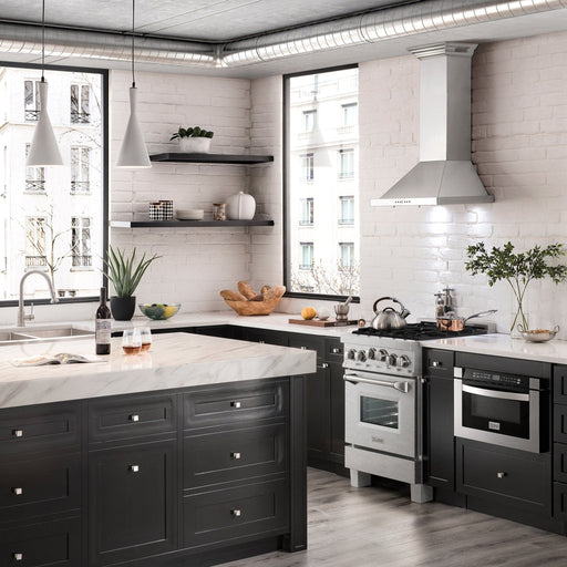 ZLINE 24" Gas On Gas Range In DuraSnow, Stainless Steel, RGS - SN - 24 - Farmhouse Kitchen and Bath