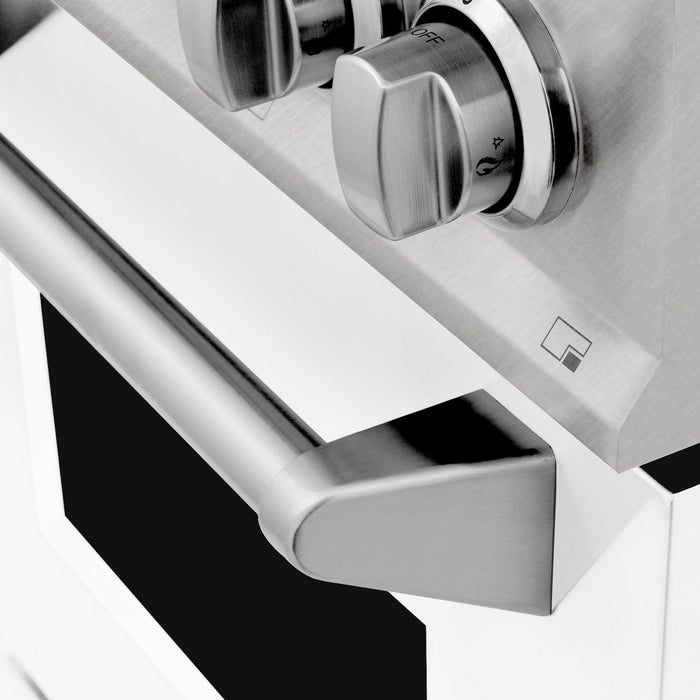 ZLINE 24" Gas Range, DuraSnow Stainless, White Matt Door, RGS - WM - 24 - Farmhouse Kitchen and Bath