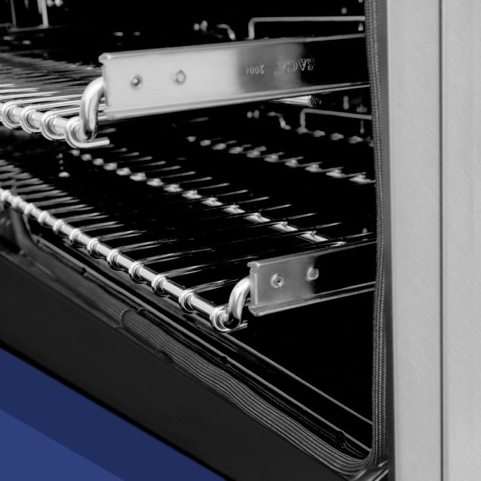 ZLINE 24" Gas Range In DuraSnow, Stainless, Blue Gloss Door, RGS - BM - 24 - Farmhouse Kitchen and Bath