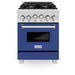 ZLINE 24" Gas Range In DuraSnow, Stainless, Blue Gloss Door, RGS - BM - 24 - Farmhouse Kitchen and Bath
