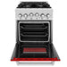 ZLINE 24" Gas Range In DuraSnow Stainless Steel, Red Matt, RGS - RM - 24 - Farmhouse Kitchen and Bath