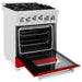 ZLINE 24" Gas Range In DuraSnow Stainless Steel, Red Matt, RGS - RM - 24 - Farmhouse Kitchen and Bath