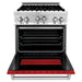 ZLINE 24" Gas Range with Red Gloss door, RG - RG - 24 - Farmhouse Kitchen and Bath