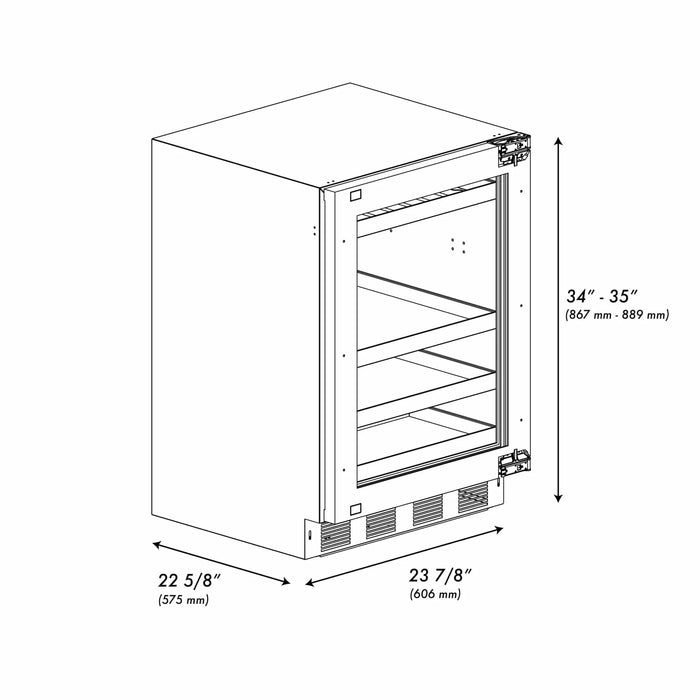 ZLINE 24 in. Touchstone 151 Can Beverage Fridge With Panel Ready Glass Door RBSPO - 24 - Farmhouse Kitchen and Bath
