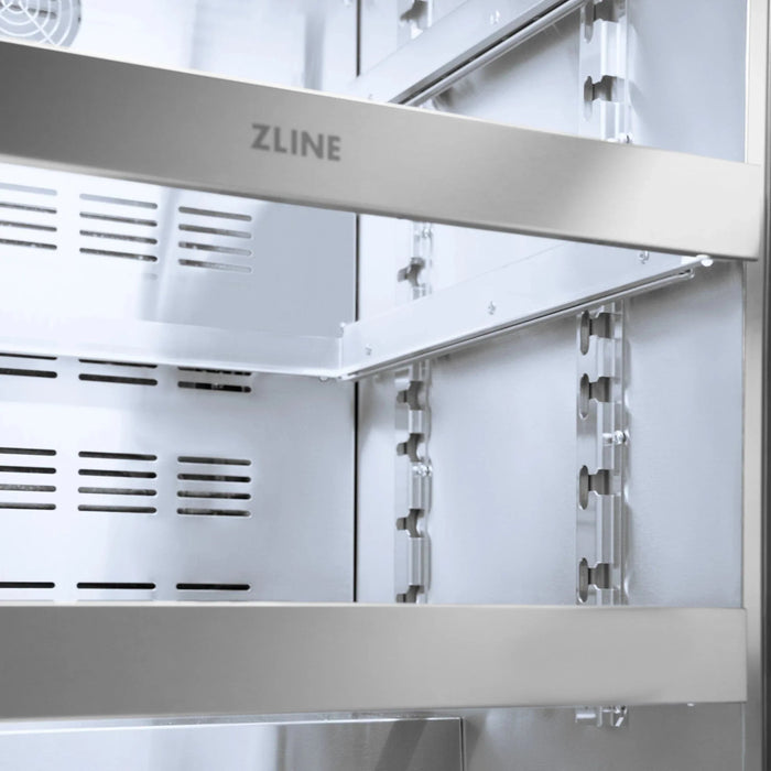 ZLINE 24 in. Touchstone 151 Can Beverage Fridge With Stainless Steel Glass Door RBSO - GS - 24 - Farmhouse Kitchen and Bath
