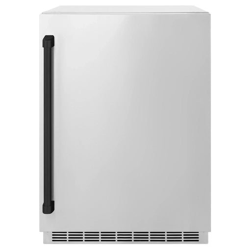 ZLINE 24 in. Touchstone Beverage Fridge, Solid Stainless Door, Matte Black Handle RBSOZ - ST - 24 - MB - Farmhouse Kitchen and Bath