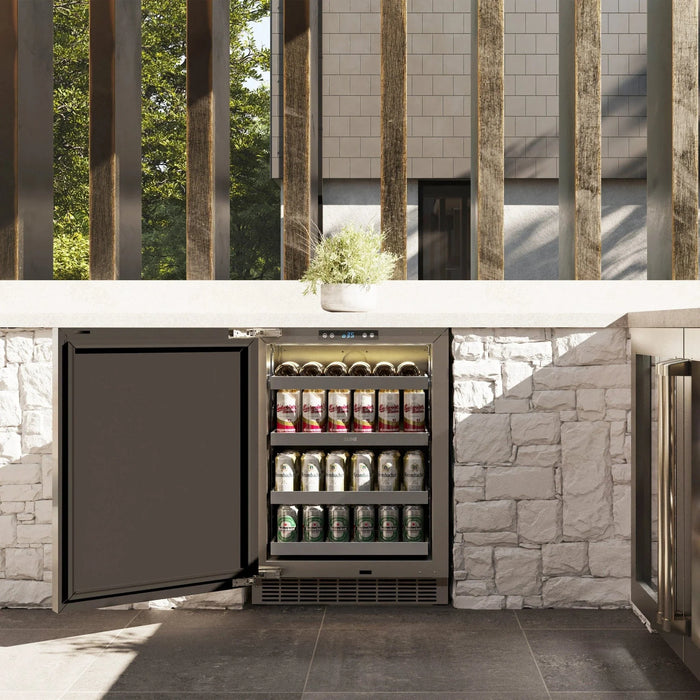 ZLINE 24 in. Touchstone Beverage Fridge w Stainless Steel Door RBSO - ST - 24 - Farmhouse Kitchen and Bath