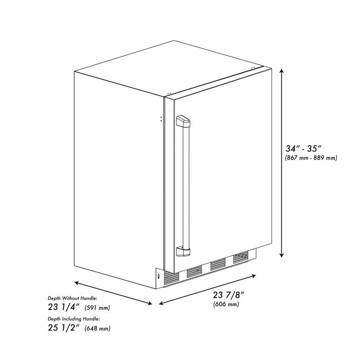 ZLINE 24 in. Touchstone Beverage Fridge w Stainless Steel Door RBSO - ST - 24 - Farmhouse Kitchen and Bath