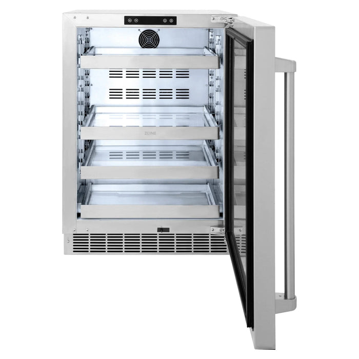 ZLINE 24 in. Touchstone Beverage Fridge w Stainless Steel Door RBSO - ST - 24 - Farmhouse Kitchen and Bath