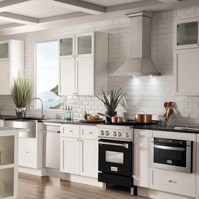 ZLINE 24" Induction Range with a 3 Element Stove and Electric Oven in Stainless Steel RAIND - BLM - 24 - Farmhouse Kitchen and Bath