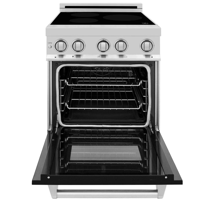 ZLINE 24" Induction Range with a 3 Element Stove and Electric Oven in Stainless Steel RAIND - BLM - 24 - Farmhouse Kitchen and Bath