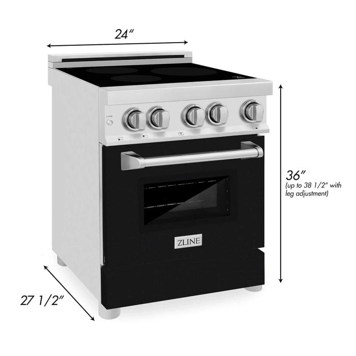 ZLINE 24" Induction Range with a 3 Element Stove and Electric Oven in Stainless Steel RAIND - BLM - 24 - Farmhouse Kitchen and Bath