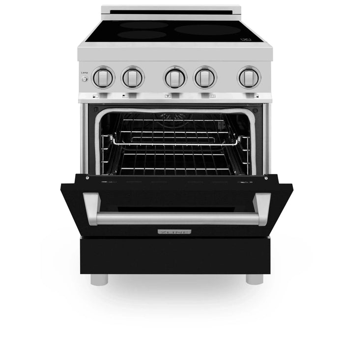 ZLINE 24" Induction Range with a 3 Element Stove and Electric Oven in Stainless Steel RAIND - BLM - 24 - Farmhouse Kitchen and Bath