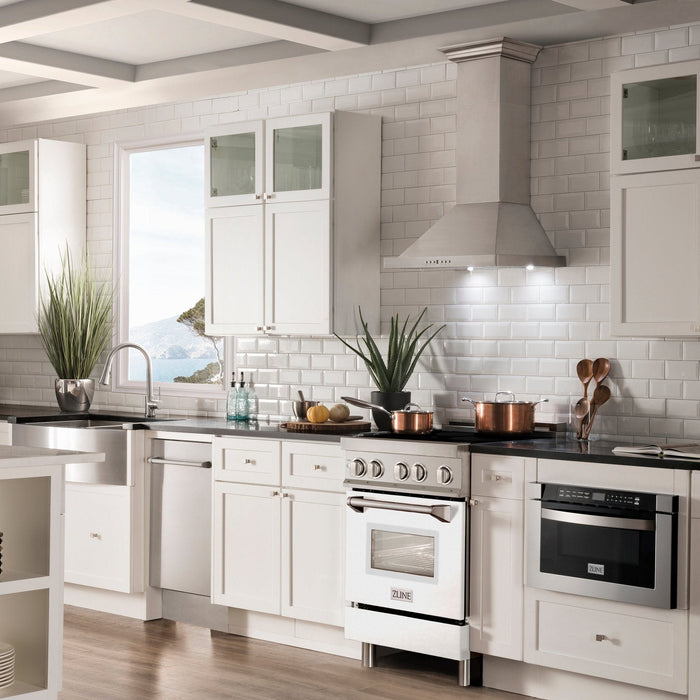 ZLINE 24" Induction Range with a 3 Element Stove and Electric Oven in White Matte RAIND - WM - 24 - Farmhouse Kitchen and Bath