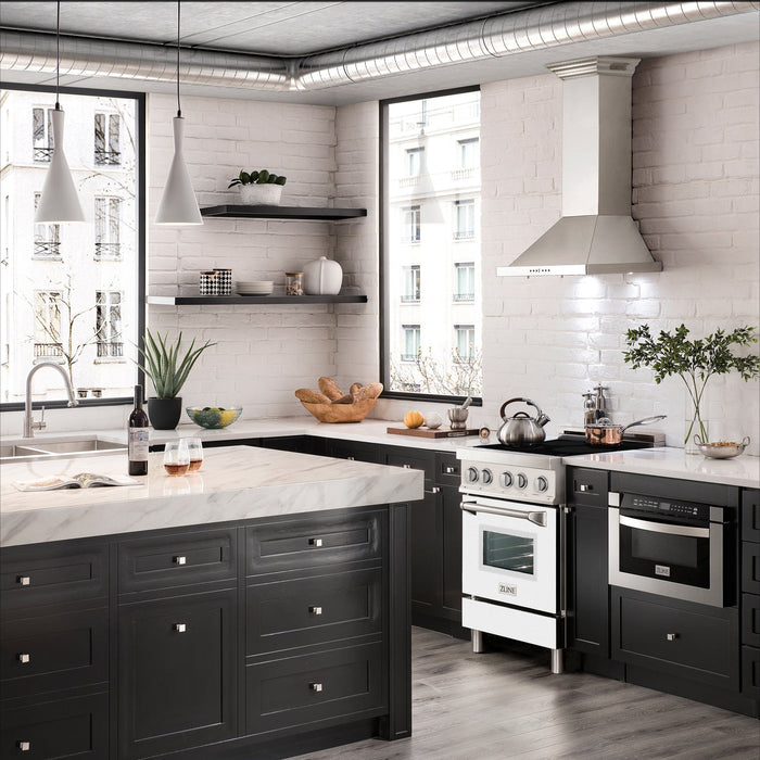 ZLINE 24" Induction Range with a 3 Element Stove and Electric Oven in White Matte RAIND - WM - 24 - Farmhouse Kitchen and Bath