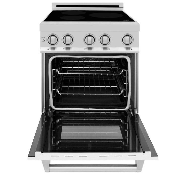ZLINE 24" Induction Range with a 3 Element Stove and Electric Oven in White Matte RAIND - WM - 24 - Farmhouse Kitchen and Bath
