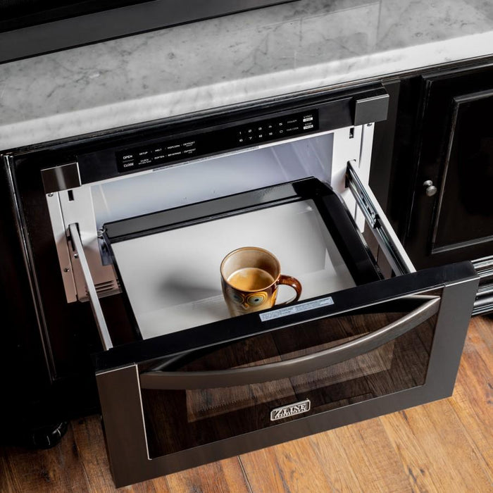 ZLINE 24" Microwave Drawer, Black Stainless Steel, MWD - 1 - BS - Farmhouse Kitchen and Bath