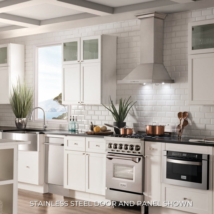 ZLINE 24" Professional Dual Fuel Range in White Matte RAS - WM - 24 - Farmhouse Kitchen and Bath