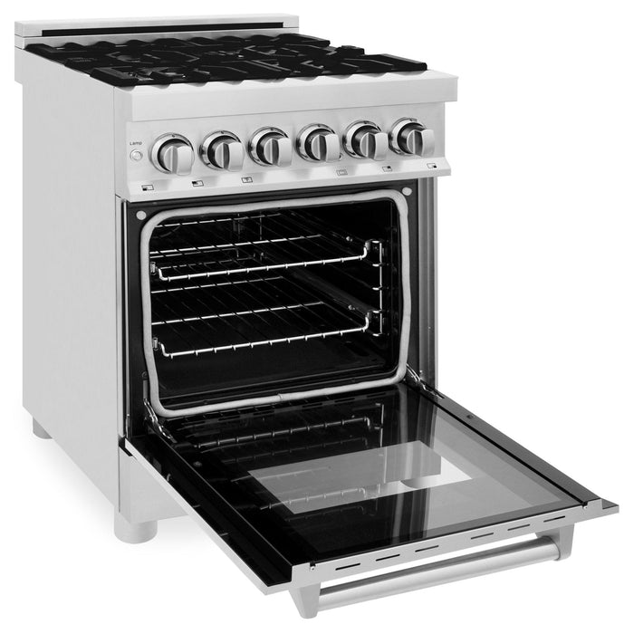 ZLINE 24" Professional Dual Fuel Range in White Matte RAS - WM - 24 - Farmhouse Kitchen and Bath