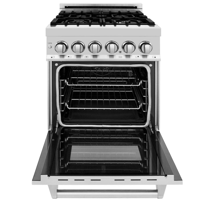 DSICONTINUED-ZLINE 24" Professional Dual Fuel Range, Stainless Steel Door, RA-SN-24 - Farmhouse Kitchen and Bath