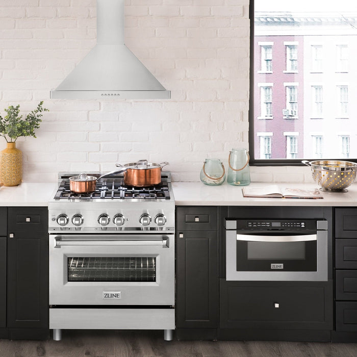 ZLINE 30" Alpine Series Wall Range Hood, Stainless, ALP10WL - 30 - Farmhouse Kitchen and Bath