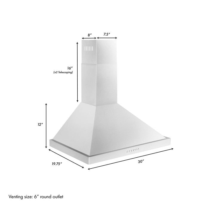 ZLINE 30" Alpine Series Wall Range Hood, Stainless, ALP10WL - 30 - Farmhouse Kitchen and Bath