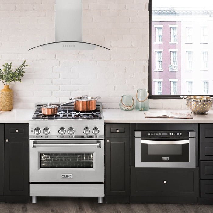 ZLINE 30" Alpine Wall Range Hood, Stainless Steel, ALP70WL - 30 - Farmhouse Kitchen and Bath