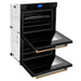 ZLINE 30" Autograph Double Wall Oven with Self Clean and True Convection in Black Stainless Steel Champagne Bronze AWDZ - 30 - BS - CB - Farmhouse Kitchen and Bath